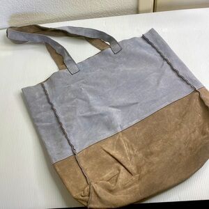Bag Womens Colorblock shoulder bag suede like gray blue handbag purse